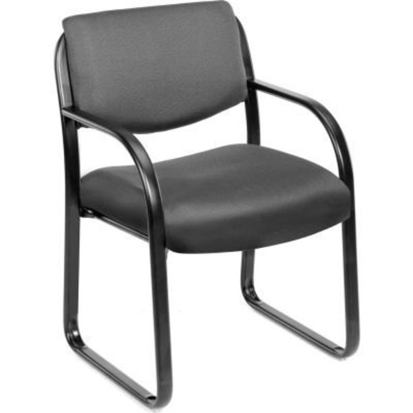 Boss Office Products Boss Reception Guest Chair with Lumbar Support - Fabric - Mid Back - Gray B9521-GY